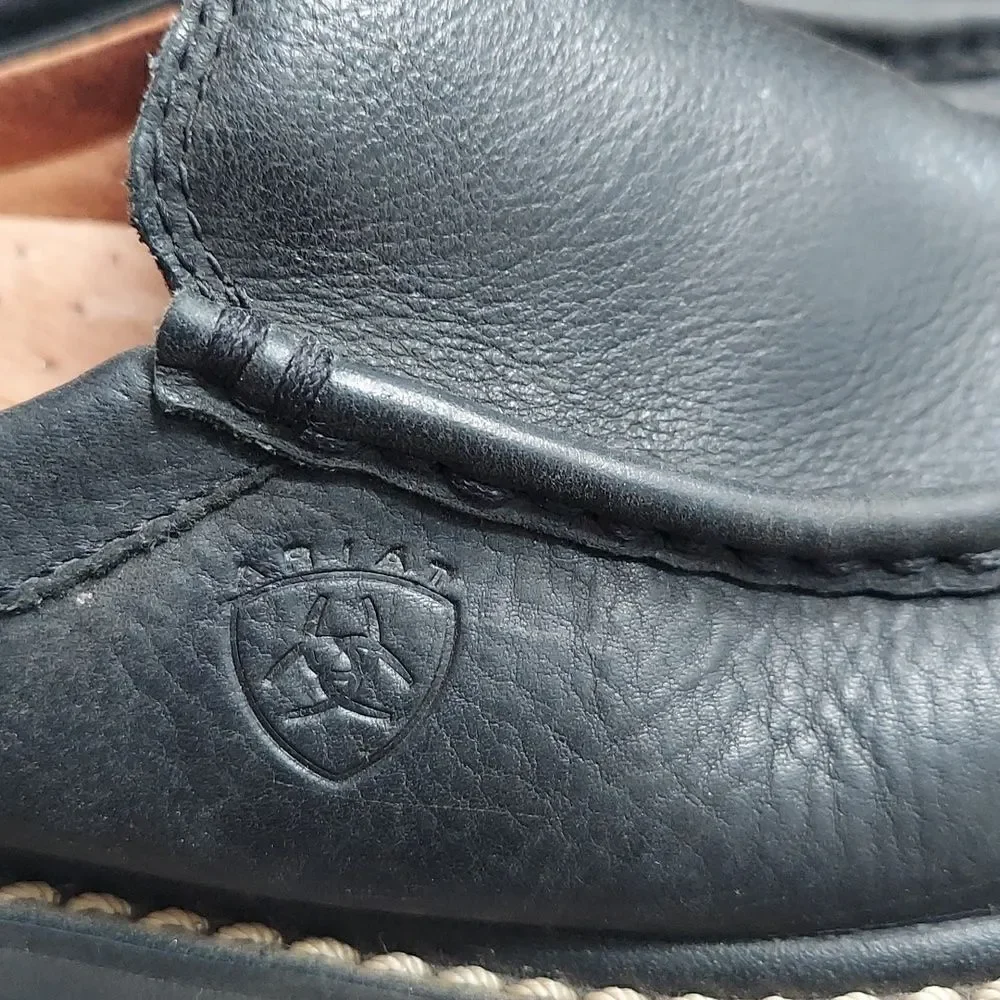 Ariat Black Pebbled Leather Mule Loafers Sz 5.5B